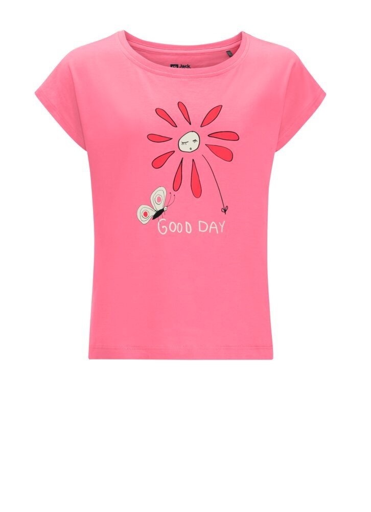 Jack Wolfskin Good Day T G pink lemonade, 164 Detské bavlnené tričko