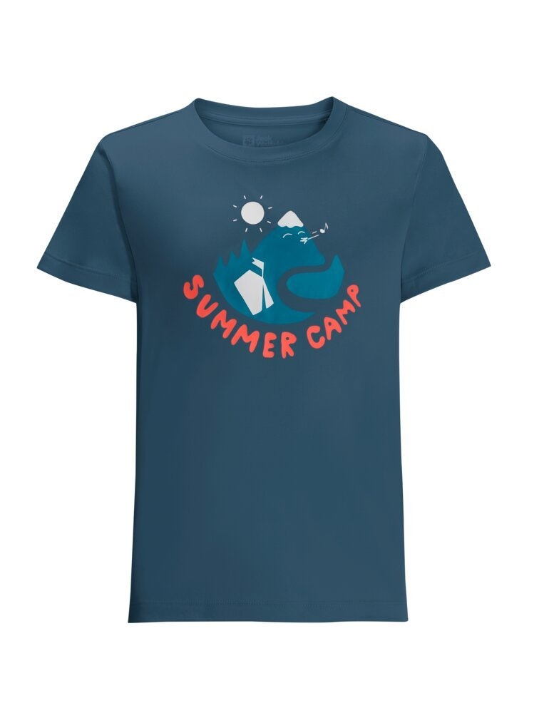 Jack Wolfskin Summer Camp T K dark sea, 176 Detské funkčné tričko