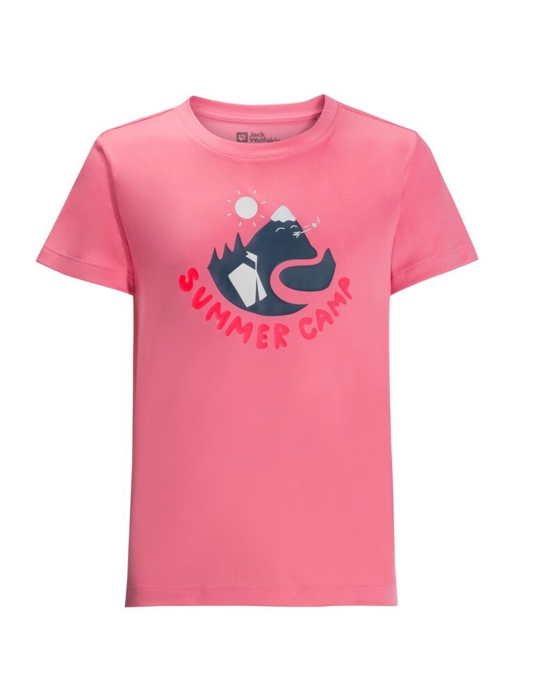 Jack Wolfskin Summer Camp T K pink lemonade, 164 Detské funkčné tričko