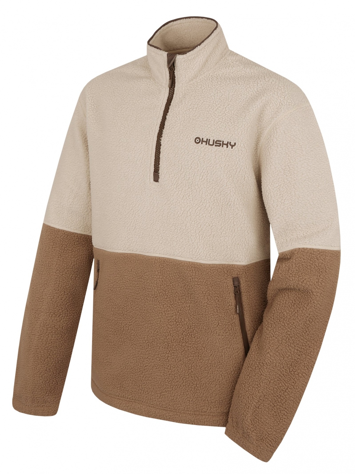 Husky Addy M beige, L Pánska fleecová mikina