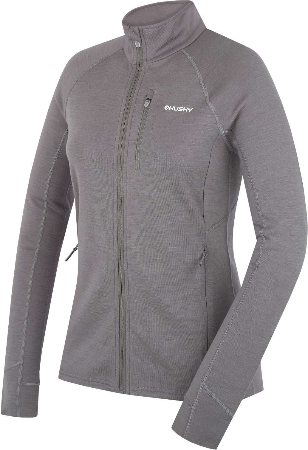 Husky Alou L grey green, S Dámska mikina z merino vlny