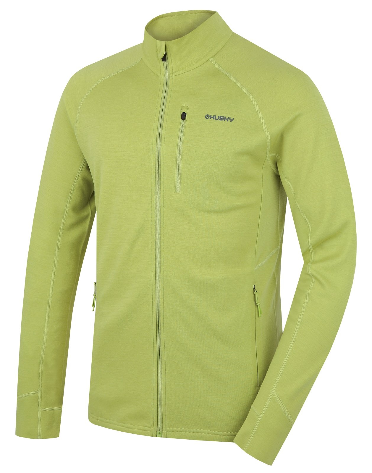 Husky Alou M bright green, S Pánska mikina z merino vlny