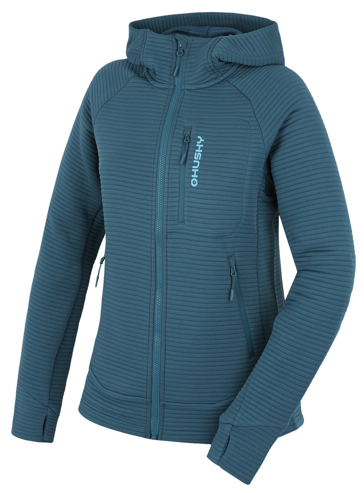 Husky Anara L turquoise, L Dámska mikina s kapucňou