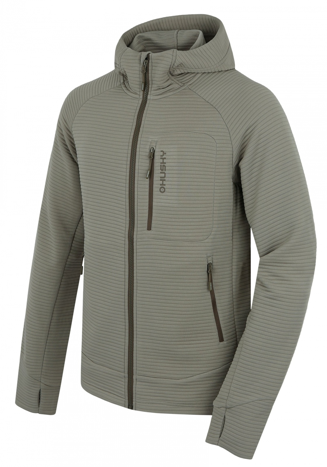 Husky Anara M khaki, L Pánska mikina s kapucňou