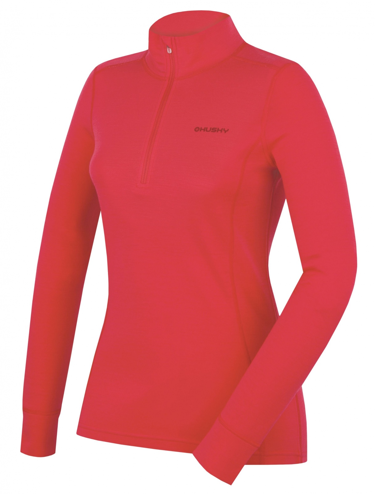 Husky Aron zips L pink, XS Dámska merino mikina