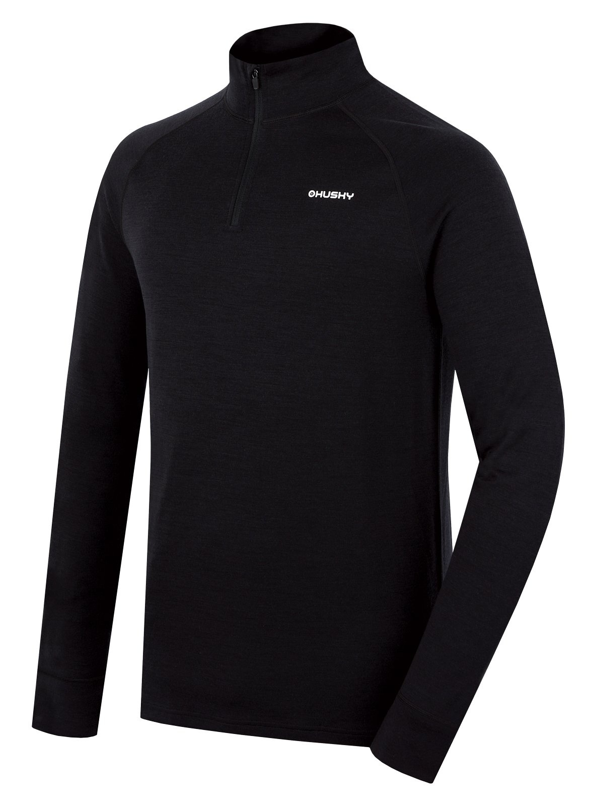 Husky Aron zips M black, XXL Pánska merino mikina