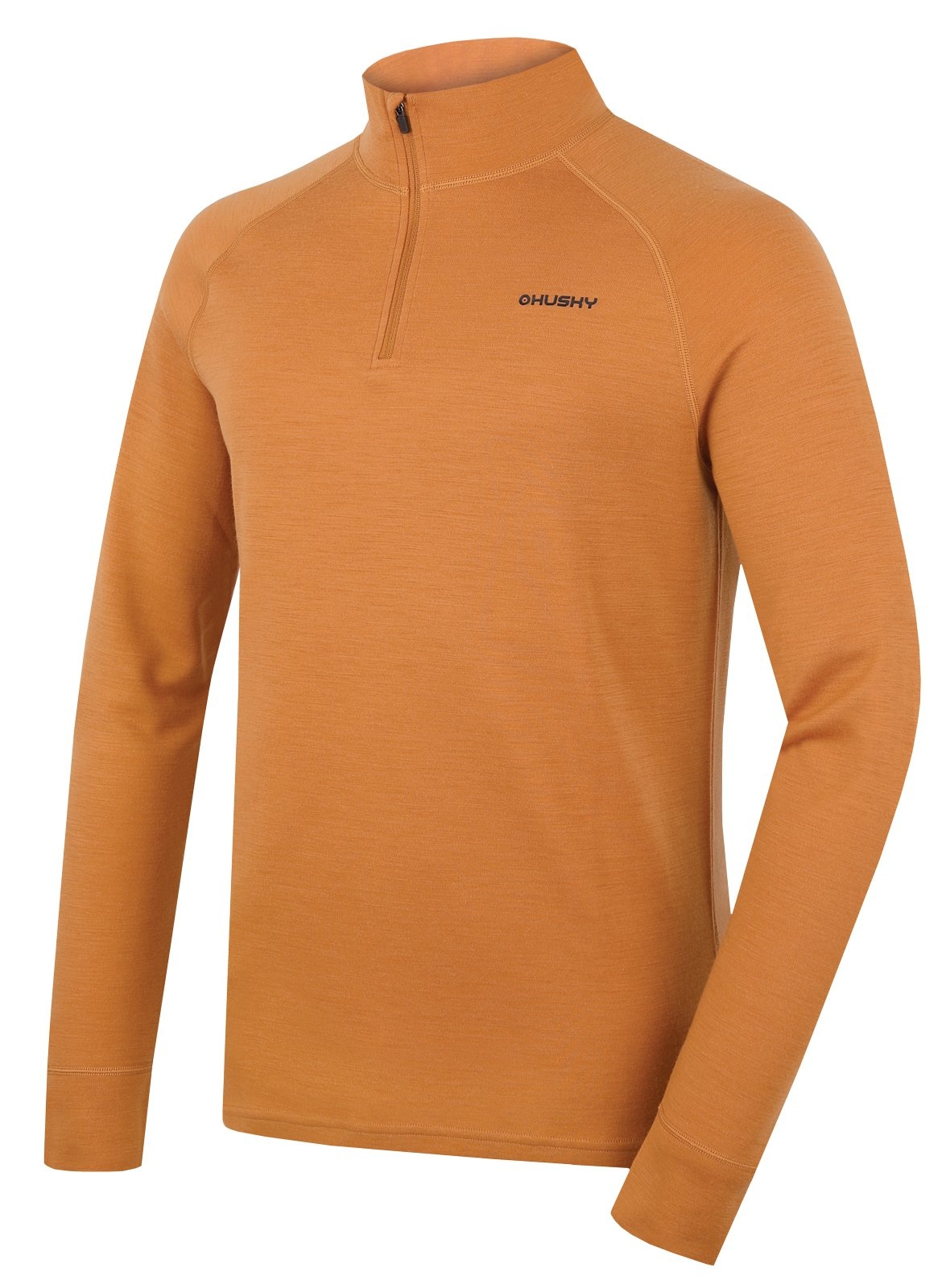 Husky Aron zips M mustard, XL Pánska merino mikina