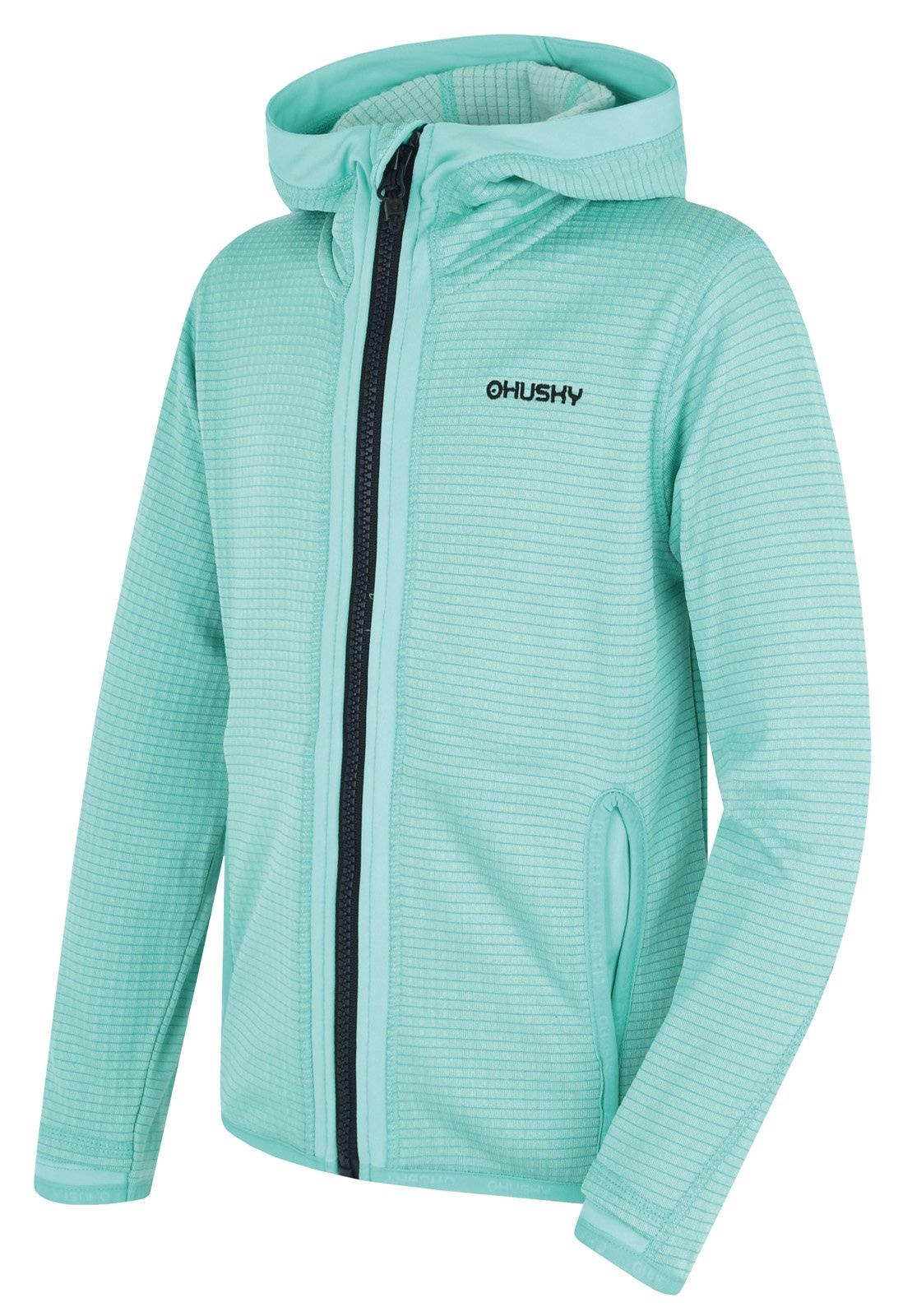 Husky Artic Zips K turquoise/black blue, 134 Detská mikina s kapucňou