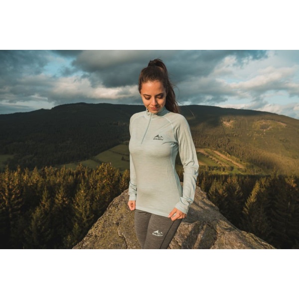 Merino termoprádlo tričko | Merow zips L