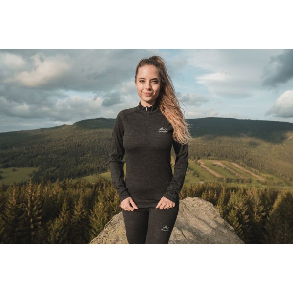 Merino termoprádlo tričko | Merow zips L