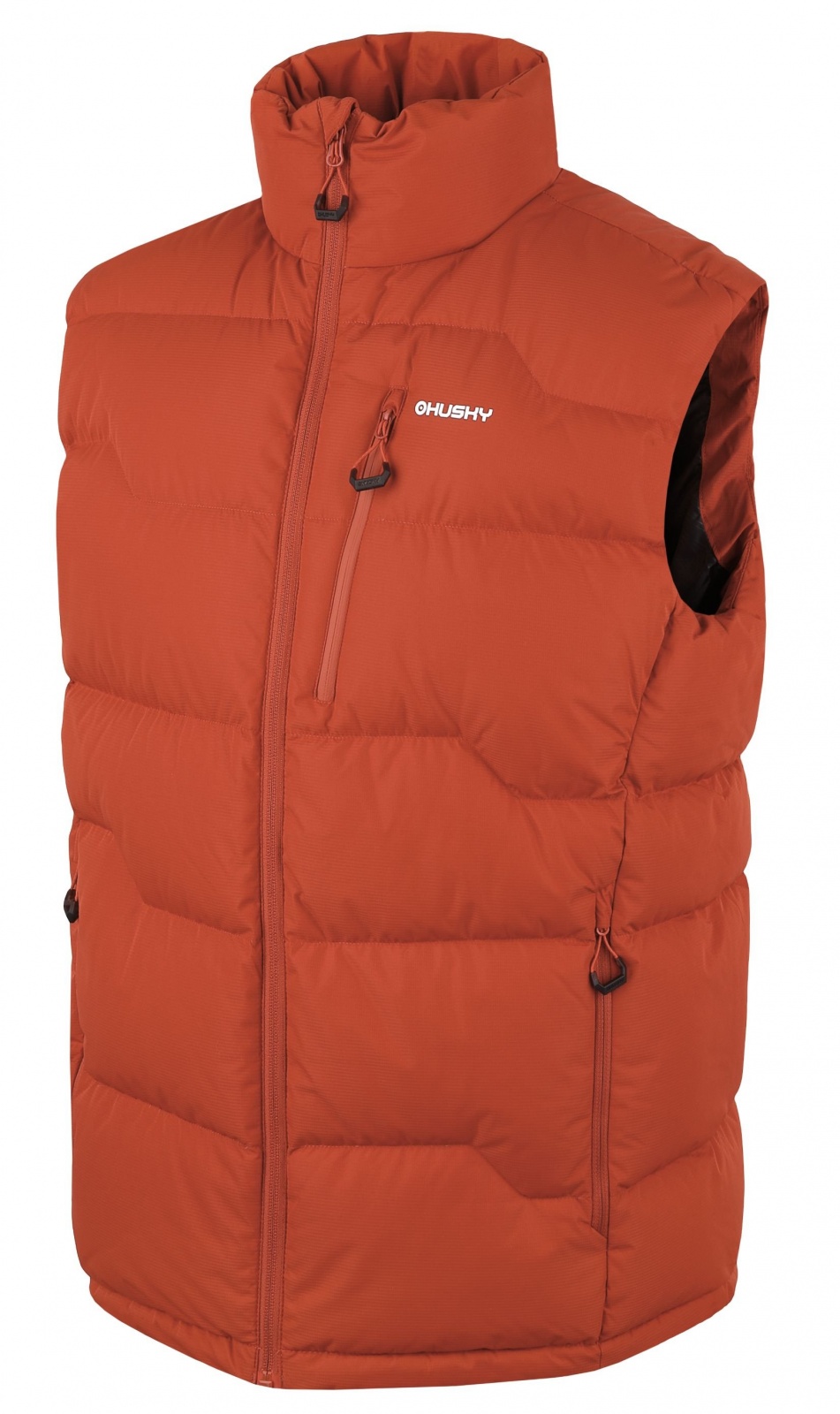 Husky Deep M dark orange, L Pánska páperová vesta na zips
