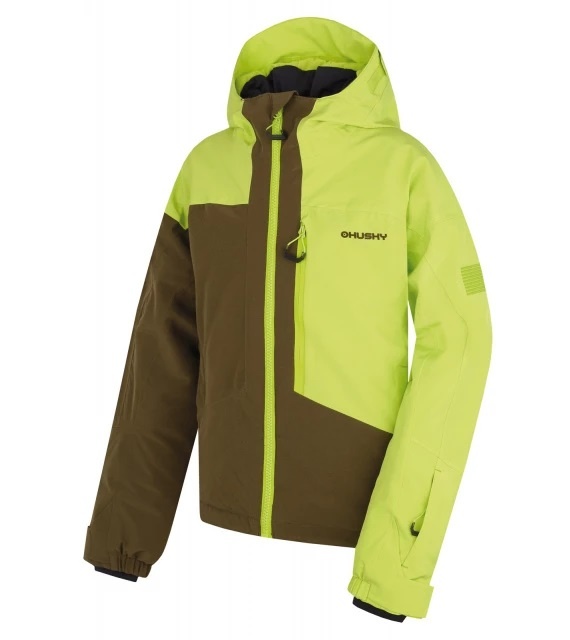 Husky Gomez Kids br. green/dk. khaki, 164 Detská ski bunda