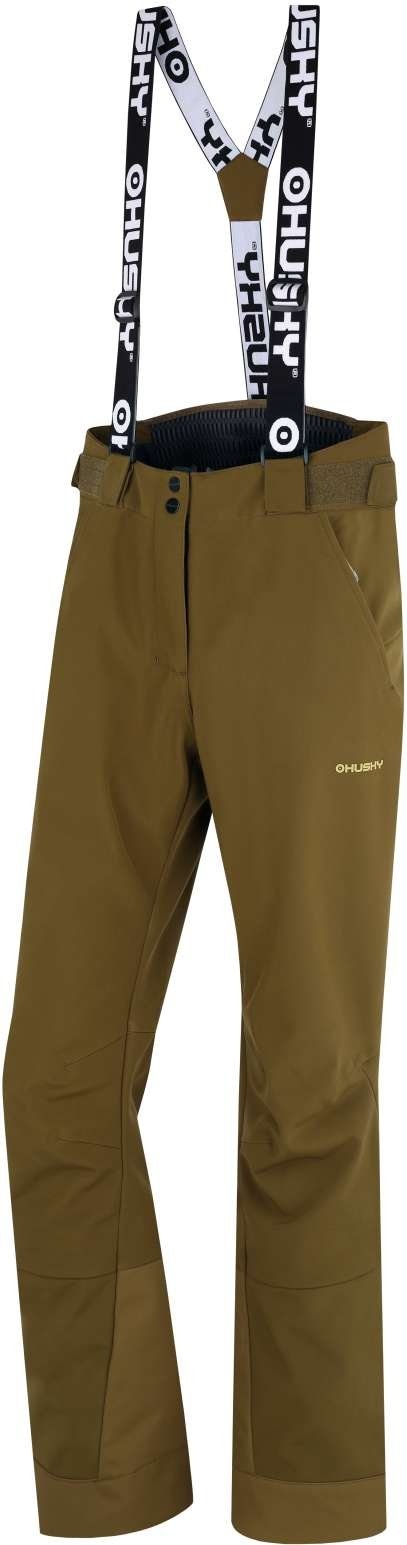 E-shop Husky Galti L dk. khaki, XXL Dámske lyžiarske nohavice