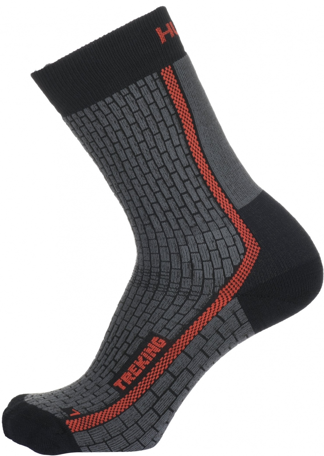 Husky Treking antracit/červená, L(41-44) Ponožky