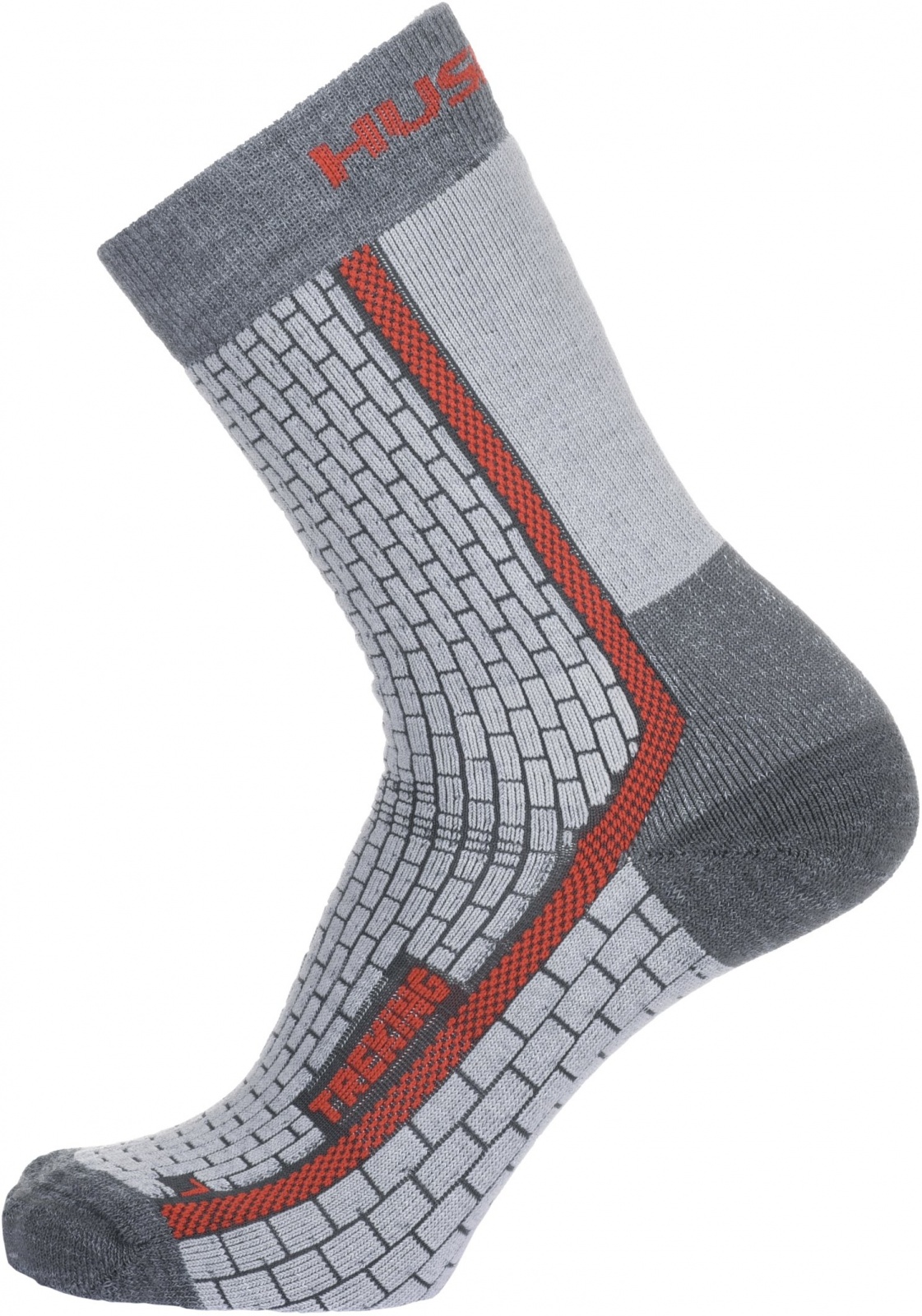 Husky Treking šedá/červená, XL(45-48) Ponožky