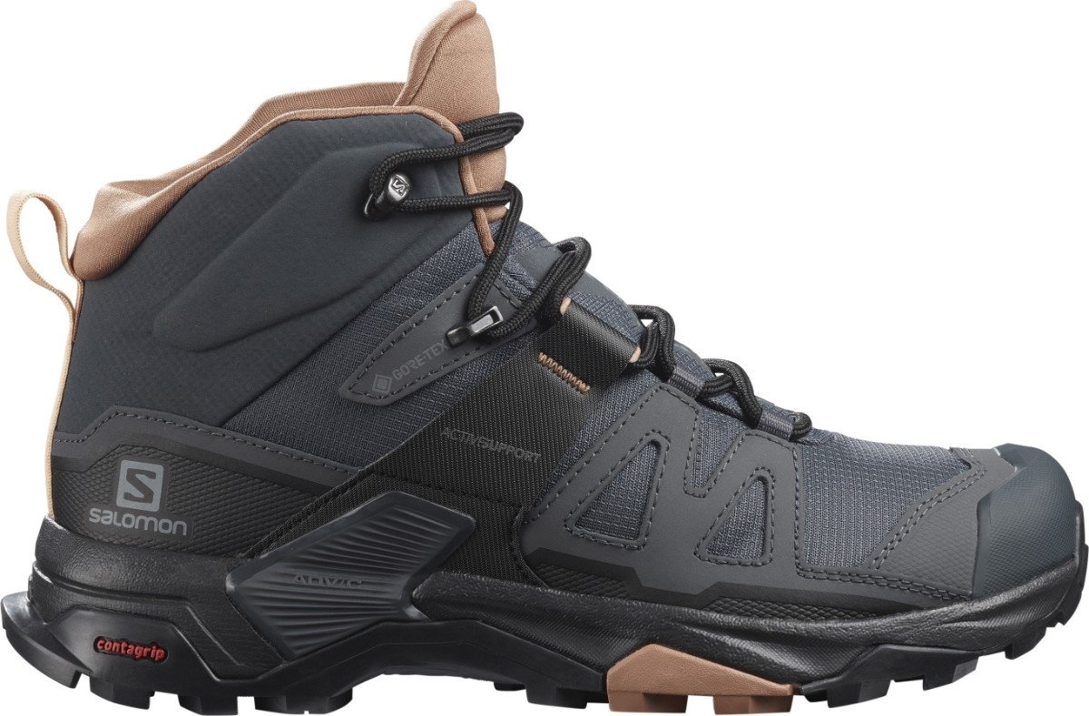 Salomon X ultra 4 mid GTX Ebony/Mocha Mousse/Almond Cream, 38 Dámske topánky
