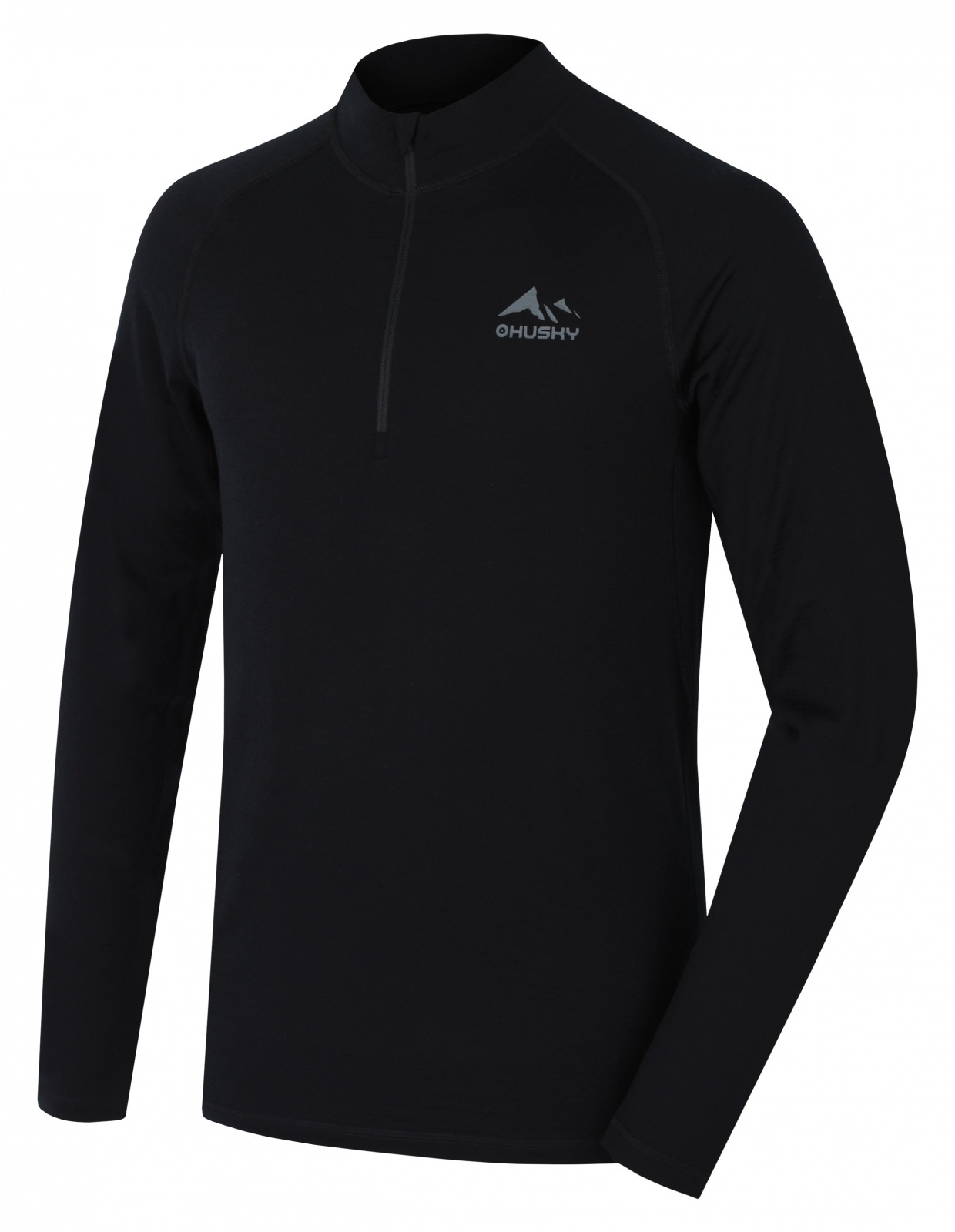 Husky Merow zip M black, S Merino termoprádlo tričko