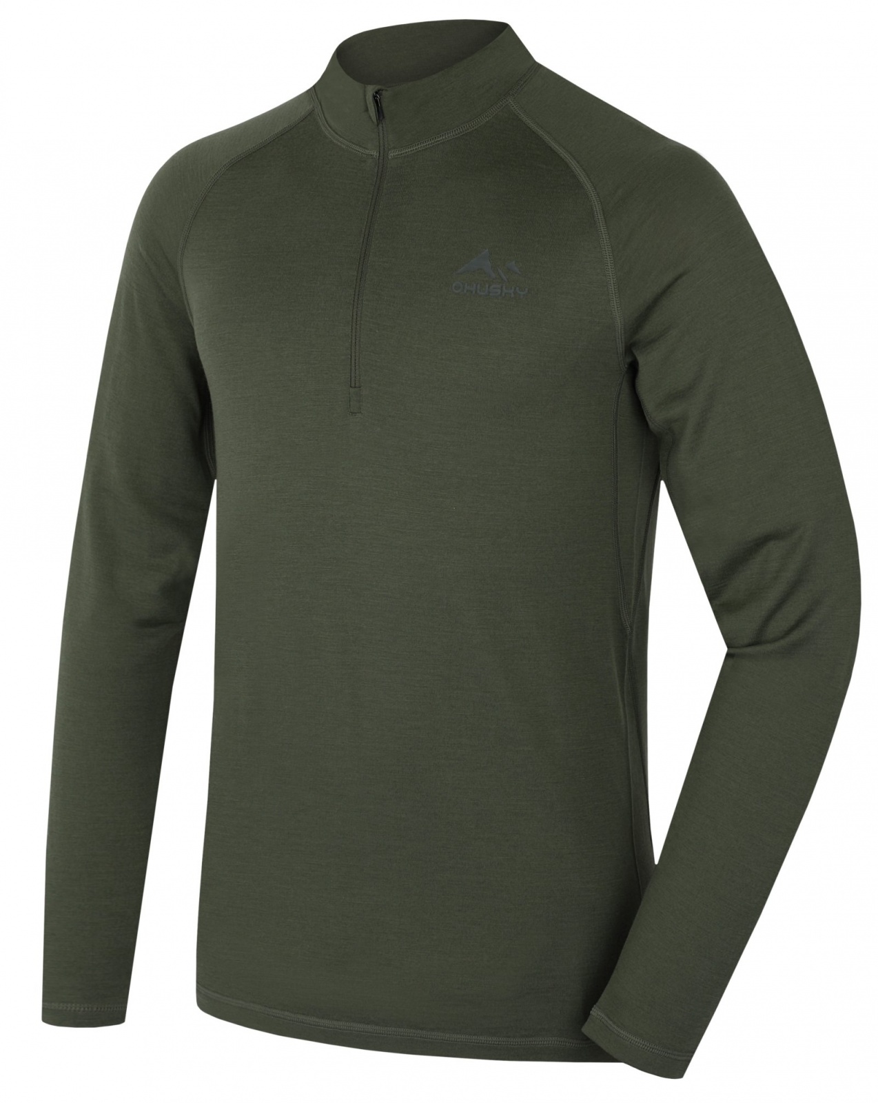 Husky Merow zip M green, XL Merino termoprádlo tričko