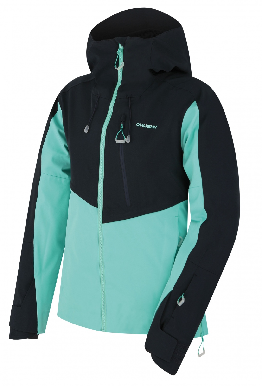 Husky Mistral L black blue/turquoise, XL Dámska lyžiarska bunda