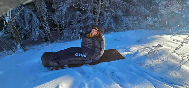 Michal testuje: páperový zimný spací vak DOPY -25°C
