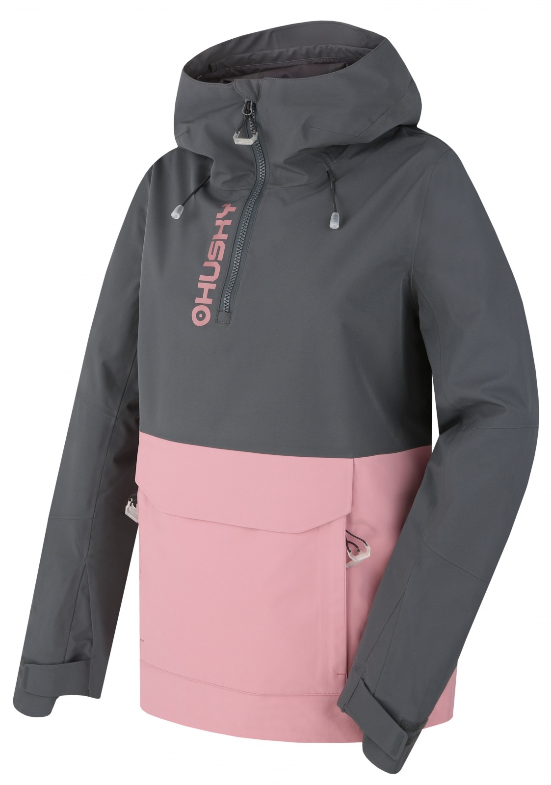 Husky Nabbi L dk. grey/pink, XS Dámska outdoorová bunda