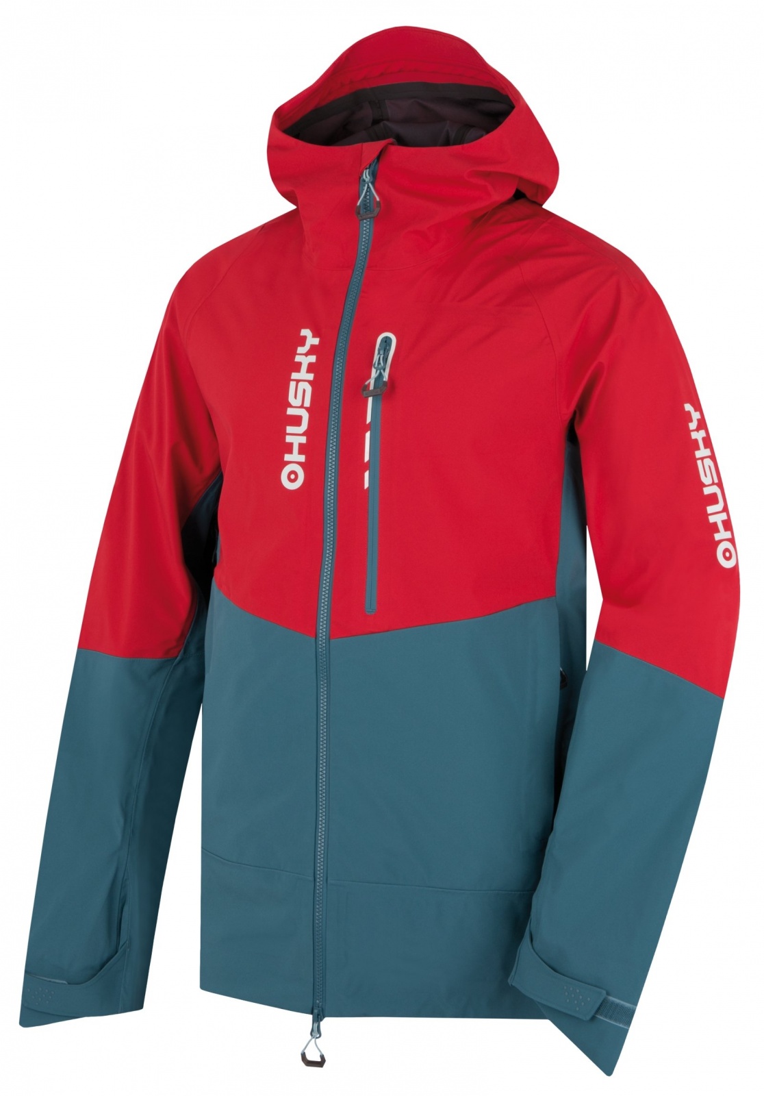 Husky Nicco M red/turquoise, XL Pánska hardshell bunda