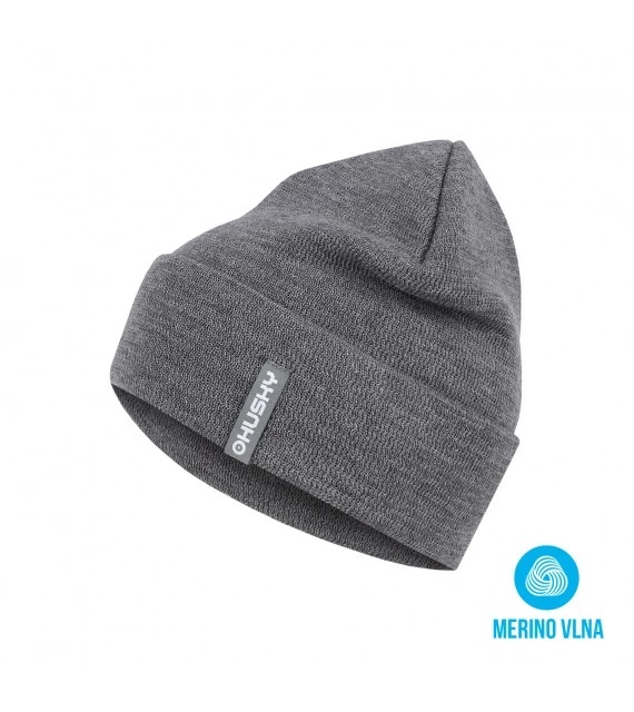 Husky Merhat 1 grey, L-XL Pánska merino čiapka