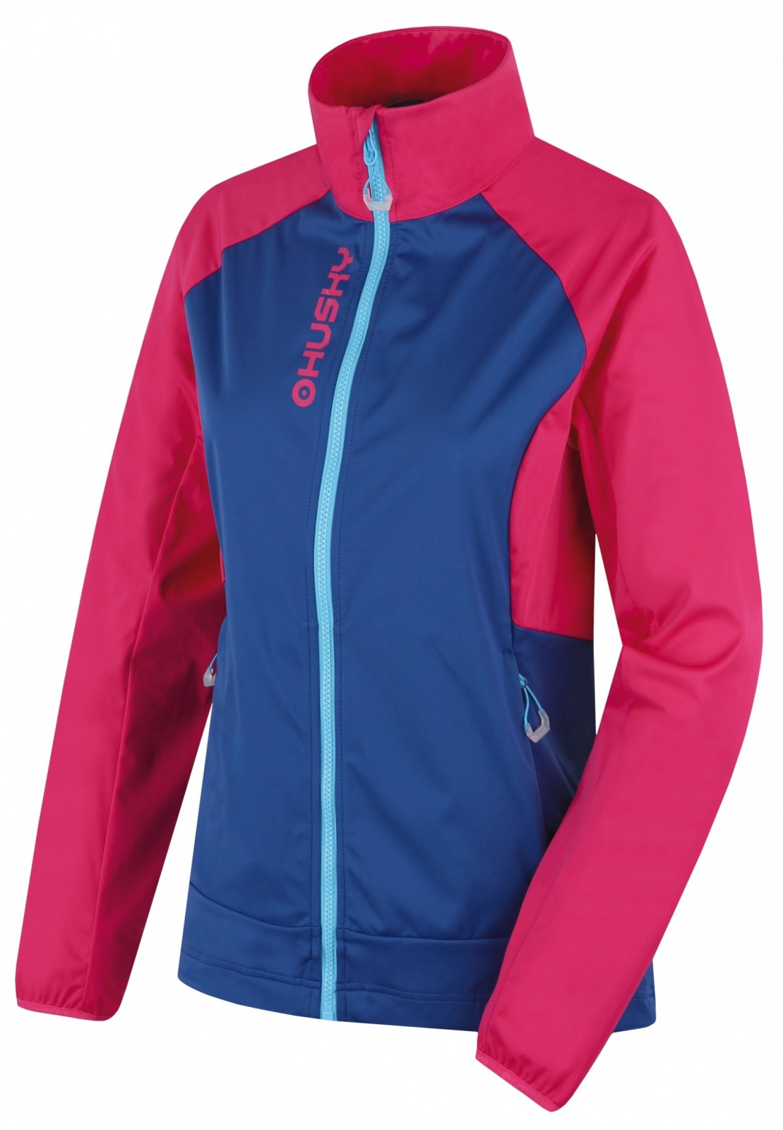 Husky  Suli L pink/blue, S Dámska softshell bunda