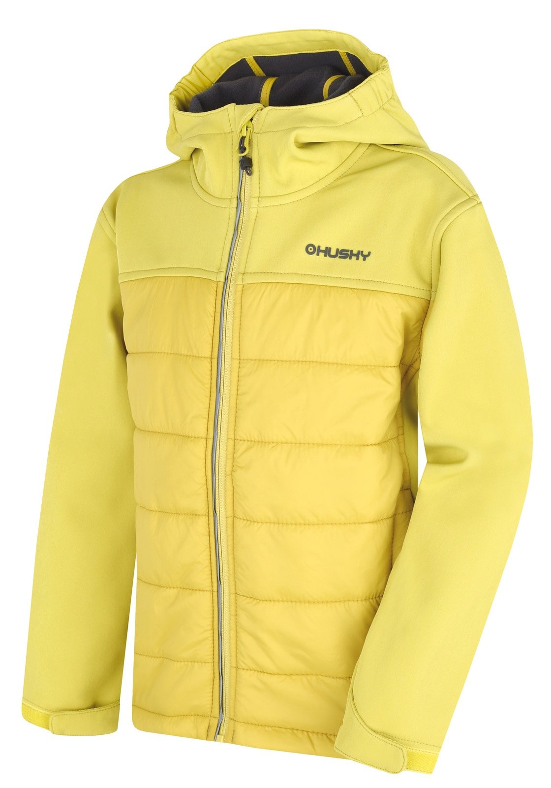 Husky Swany K lime green, 134 Detská softshellová plnená bunda