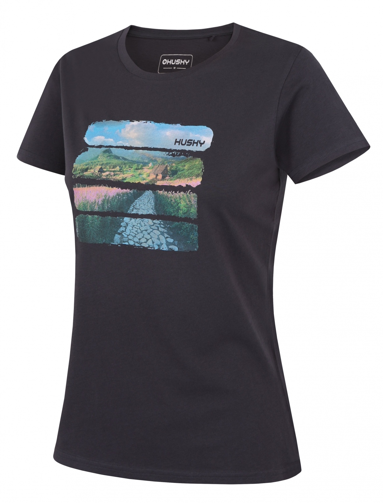 Husky Tee Flo L dark grey, L Dámske bavlnené tričko