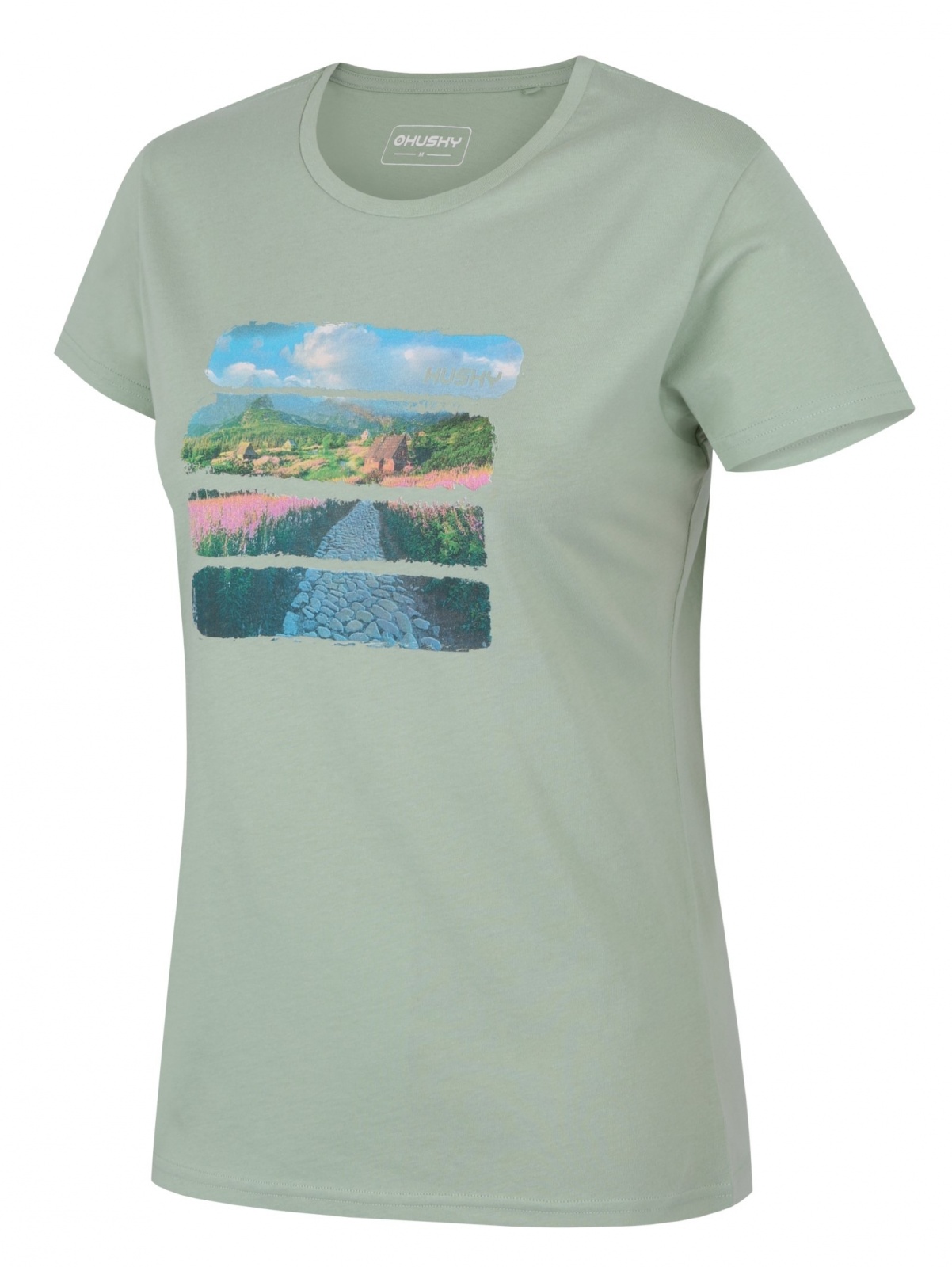 Husky Tee Flo L light green, XXL Dámske bavlnené tričko