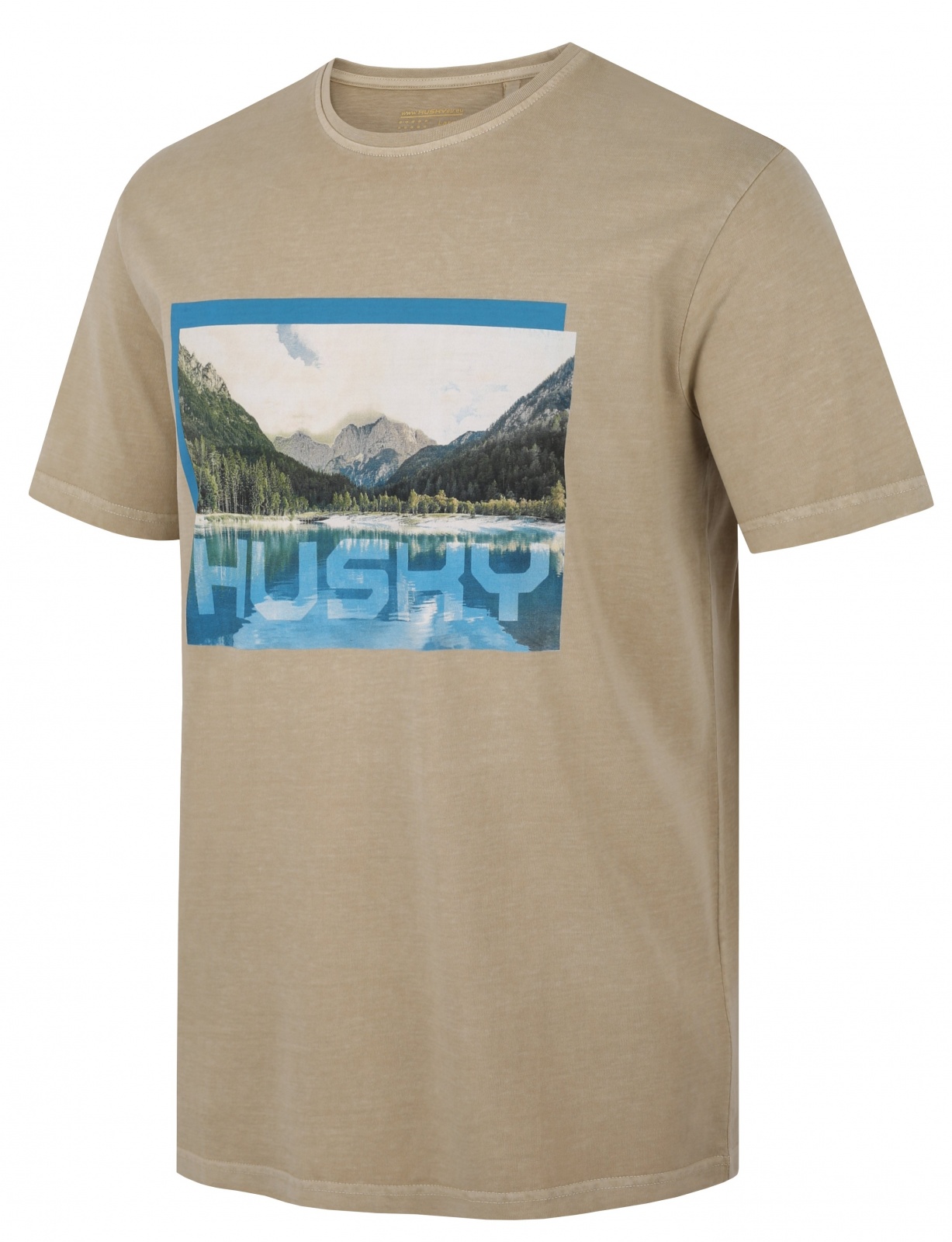 Husky Tee Lake M beige, XXL Pánske bavlnené tričko