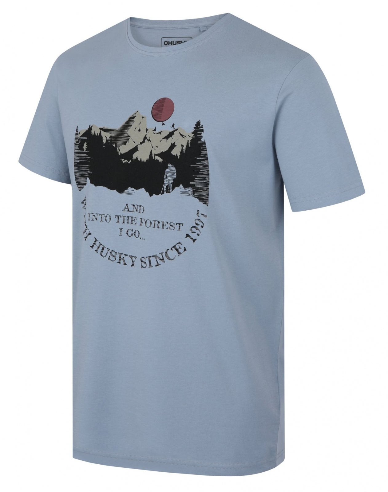 Husky Tee Moon M light blue, S Pánske bavlnené tričko