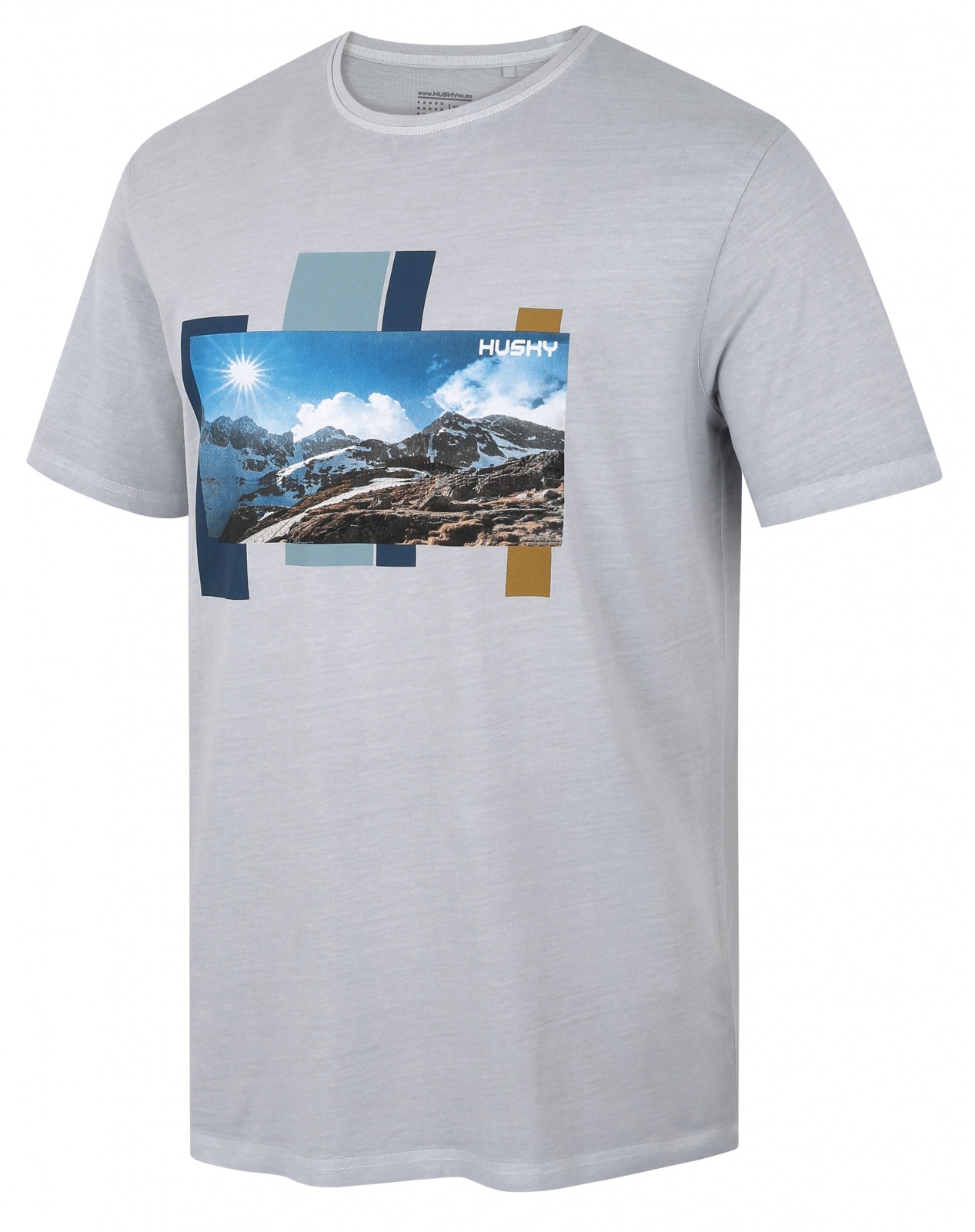Husky Tee Skyline M light grey, XL Pánske bavlnené tričko