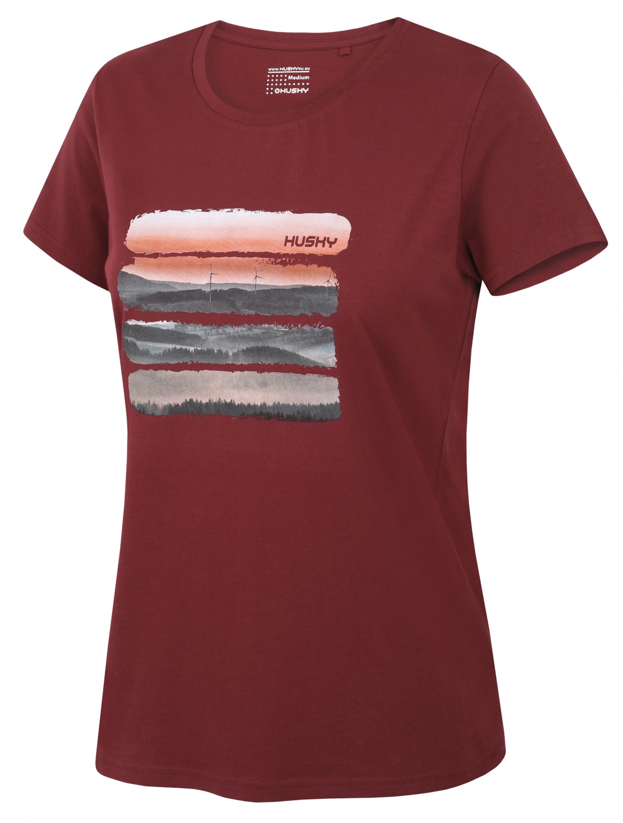 Husky Tee Vane L bordo, XL Dámske bavlnené tričko